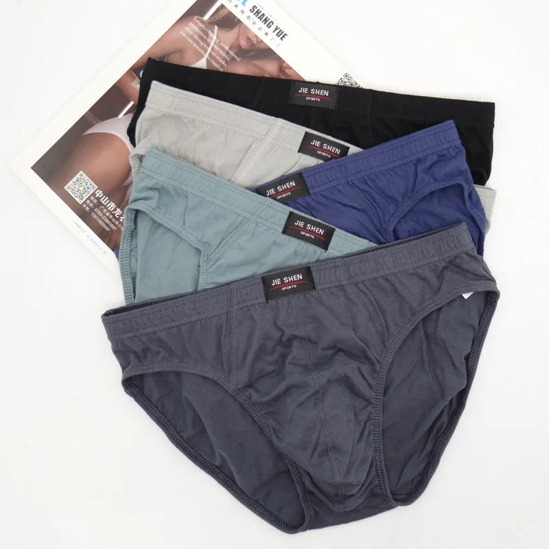 New 5Pcs/Lot Free Shipping Cheapest 100% Cotton Mens Briefs Plus Size Men Underwear Panties 4XL/5XL/6XL Men's Breathable Panties