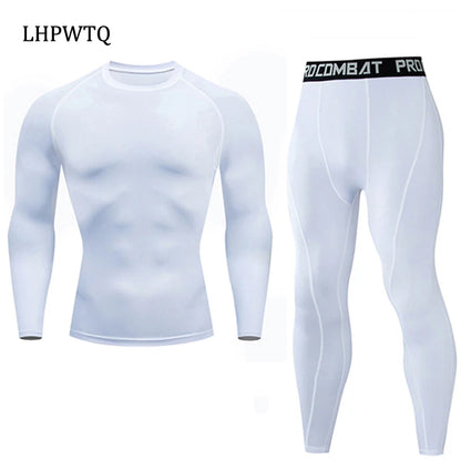 Quick Dry Men's Thermal Underwear Sets Running Compression Sport Suits Basketball Tights Clothes Gym Fitness Jogging Sportswe