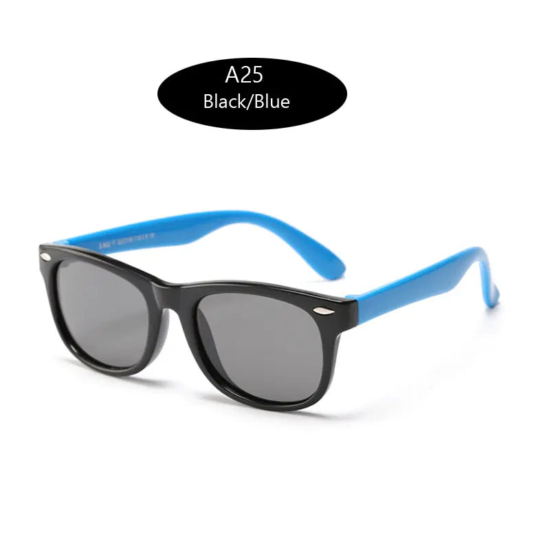 Kids Polarized Sunglasses - Classic Designer Eyeglasses with Flexible TR90 Frame