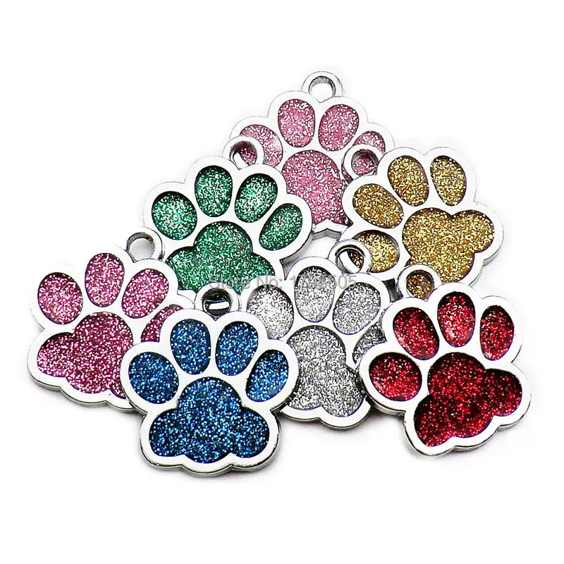 Wholesale 100pcs bright  Pet shiny claw id pet dog accessories alloy ID tag puppy pet collar pendant pet dog cat dog back home
