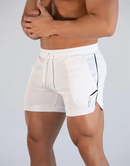 GITF Mens Gym Training Shorts Men Sports Casual Clothing Fitness Workout Running Grid quick-drying compression Shorts Athletics