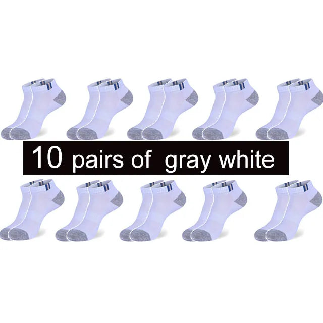 Men's Cotton Socks - 10 Pairs Breathable Mesh Ankle Socks | Casual Sports Lightweight