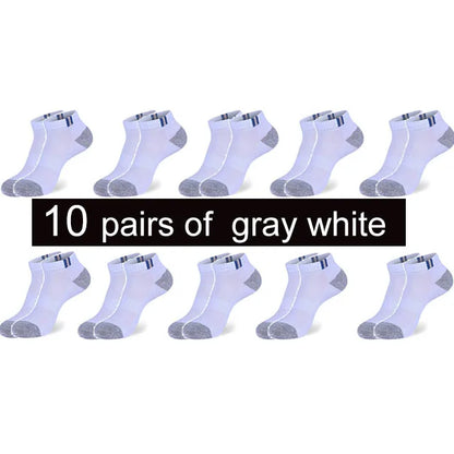 Men's Cotton Socks - 10 Pairs Breathable Mesh Ankle Socks | Casual Sports Lightweight