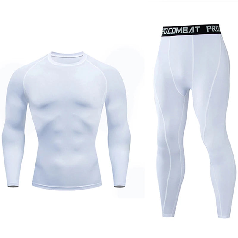 Quick Dry Men's Thermal Underwear Sets Running Compression Sport Suits Basketball Tights Clothes Gym Fitness Jogging Sportswe