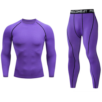 Quick Dry Men's Thermal Underwear Sets Running Compression Sport Suits Basketball Tights Clothes Gym Fitness Jogging Sportswe