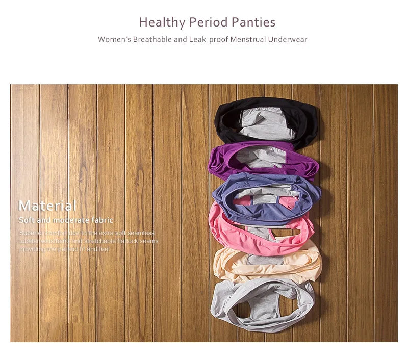 2PCLeak Proof Menstrual Period Panties Women Underwear Physiological Pants Cotton Health Seamless Briefs High Waist  Dropshiping