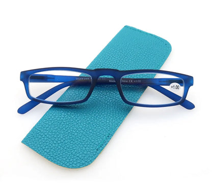 Reading Glasses Women Men Rectangular Ultralight Frame Small Readers Eyeglasses High Quality Spring Hinge with Diopter +1.0~+4.0