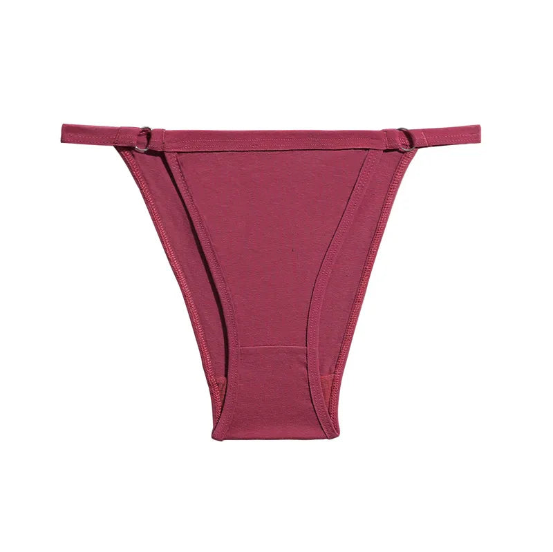 FINETOO 3PC/Set Women's Cotton Panties Underwear Metal Buckle Briefs M-2XL Female Underpant Low Waist Woman Sexy Panty Lingerie