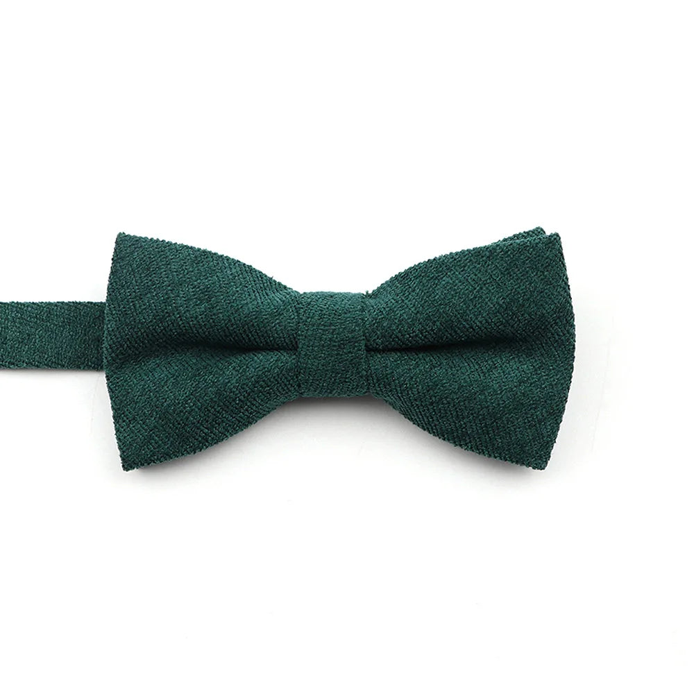 Solid Color Suede Bow Tie - Classic Men  Kids Bowknot for Weddings