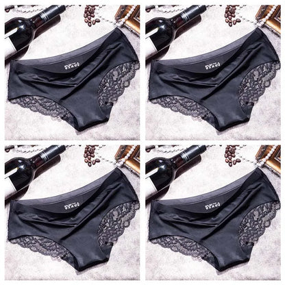 TEXIWAS 4pcs/lot Lace Panties Women Seamless Ladies Underwear Lace Briefs Sexy Panties for Women Comfort Lingerie Plus Size