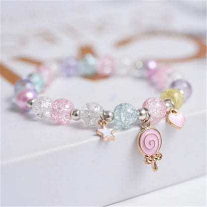 Cute Popcorn Beads Bracelet - Friendship Jewelry for Girls with Star Moon Cloud and Flower Accents
