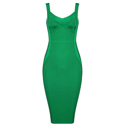Bandage Dress - Women's Sleeveless Bodycon Rayon Sheath Dress With Zipper Closure