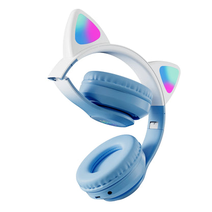 Wireless Cat Ear Headphones – Kids Gaming Headset With Microphone & RGB Lights