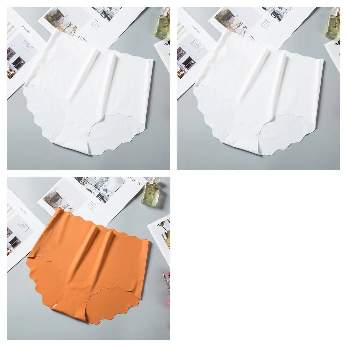 3Pcs/Set Ice Silk Panties Women Hip Lift Briefs Seamless Underwear Female High Waist Panties M-XXL Underpants Invisible Lingerie