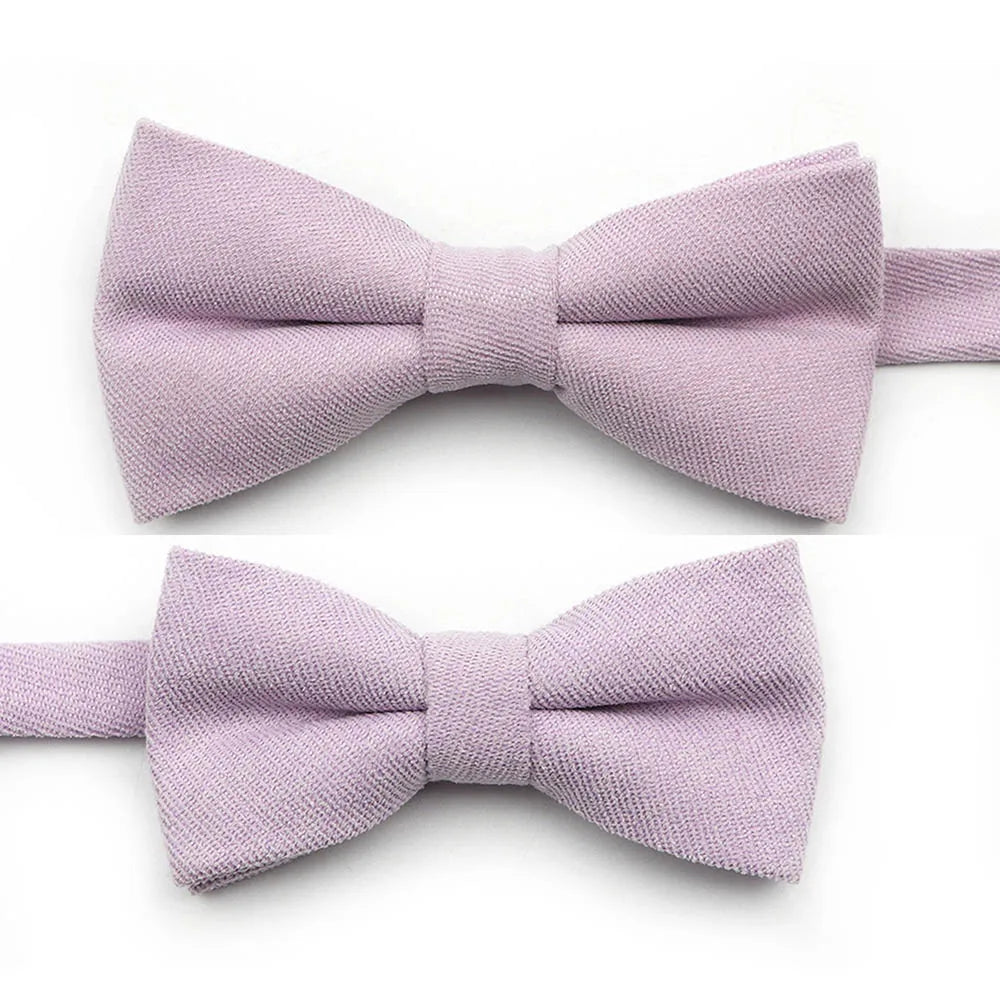 Solid Color Suede Bow Tie - Classic Men  Kids Bowknot for Weddings