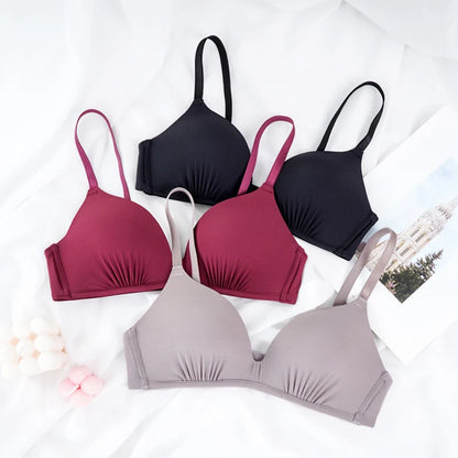 Seamless Push Up Bras - Wire Free A B Cup Bra With Adjustable Straps