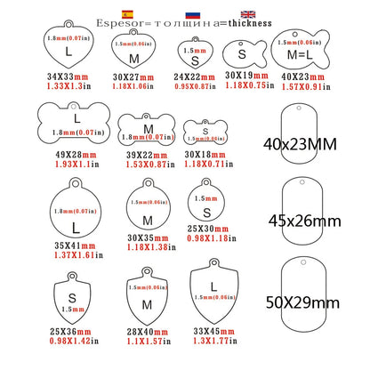 Dog ID Tag Free Engraving Name Tel Cat Collar Harness Pendant Clothes Accessories For Pet Custom Puppy Kitten Leash Pet Supplies