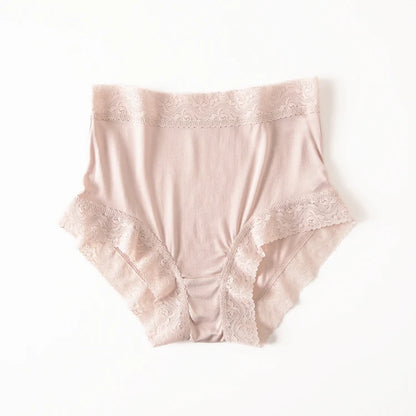Natural silk high waist Briefs big plus size underwear women transparent seamless woman panties bragas mujer panty