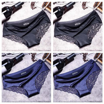TEXIWAS 4pcs/lot Lace Panties Women Seamless Ladies Underwear Lace Briefs Sexy Panties for Women Comfort Lingerie Plus Size