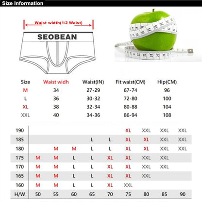 SEOBEAN New Ice Silk Boxers Men Underwear U Convex Pouch Solid Underpants Comfortable Breathable Thin Boxershorts