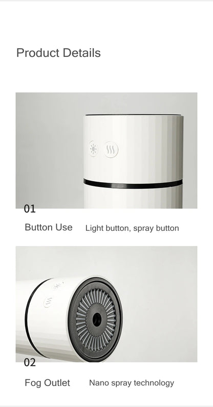 Wireless Aromatherapy Humidifier - 260ML USB Ultrasonic Diffuser with Rechargeable Battery - ZOOMNSTORE