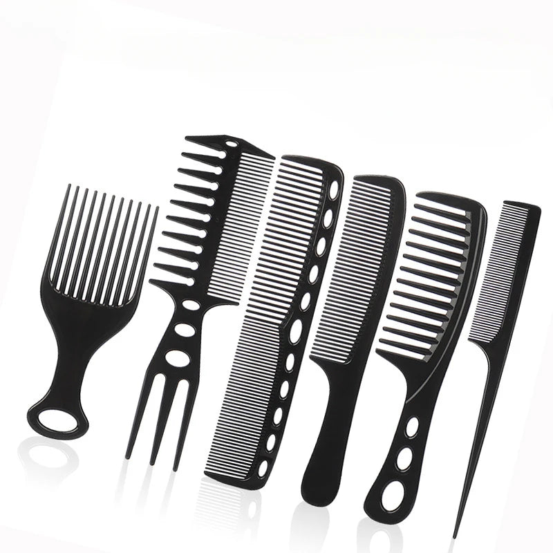 Hair Cutting Comb Set – 6Pcs Professional Barber Salon Hair Styling Accessories - ZOOMNSTORE