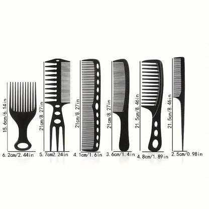 Hair Cutting Comb Set – 6Pcs Professional Barber Salon Hair Styling Accessories - ZOOMNSTORE