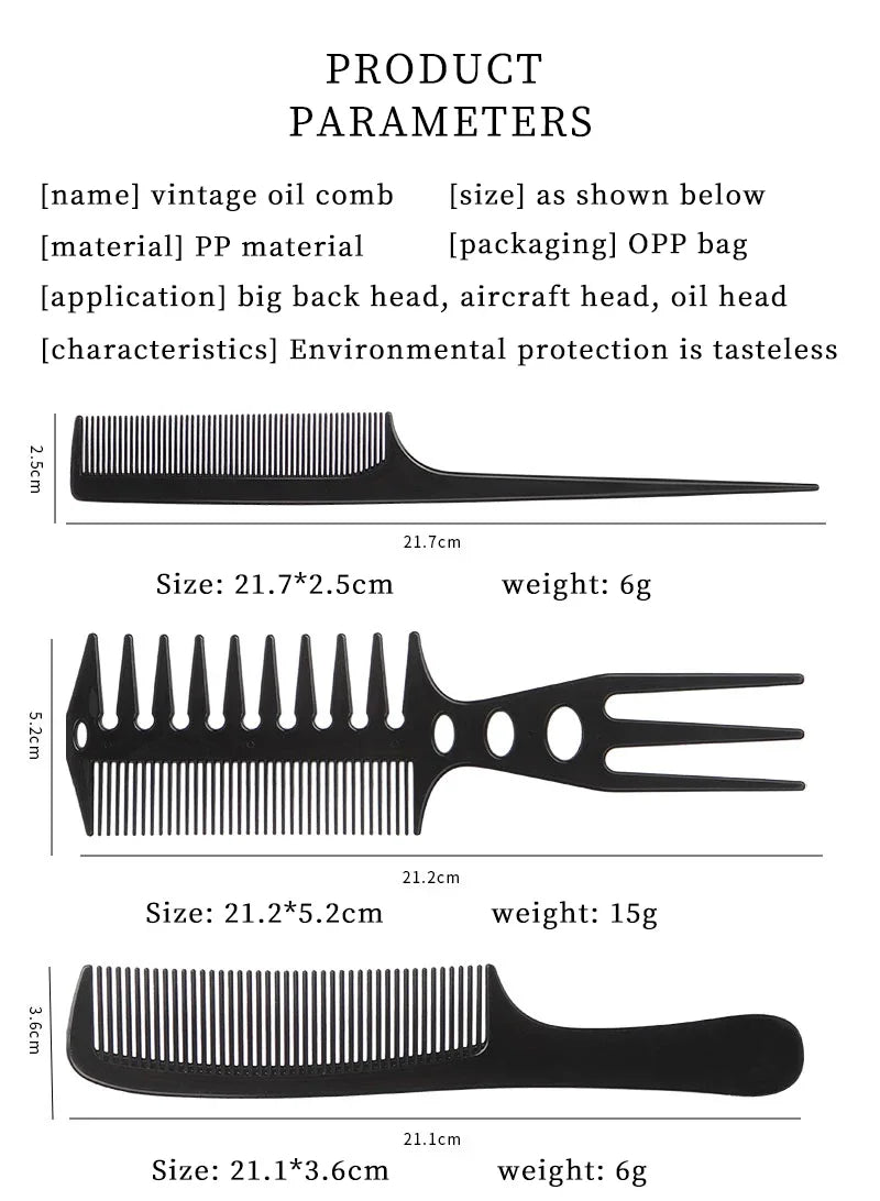 Hair Cutting Comb Set – 6Pcs Professional Barber Salon Hair Styling Accessories - ZOOMNSTORE