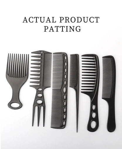 Hair Cutting Comb Set – 6Pcs Professional Barber Salon Hair Styling Accessories - ZOOMNSTORE