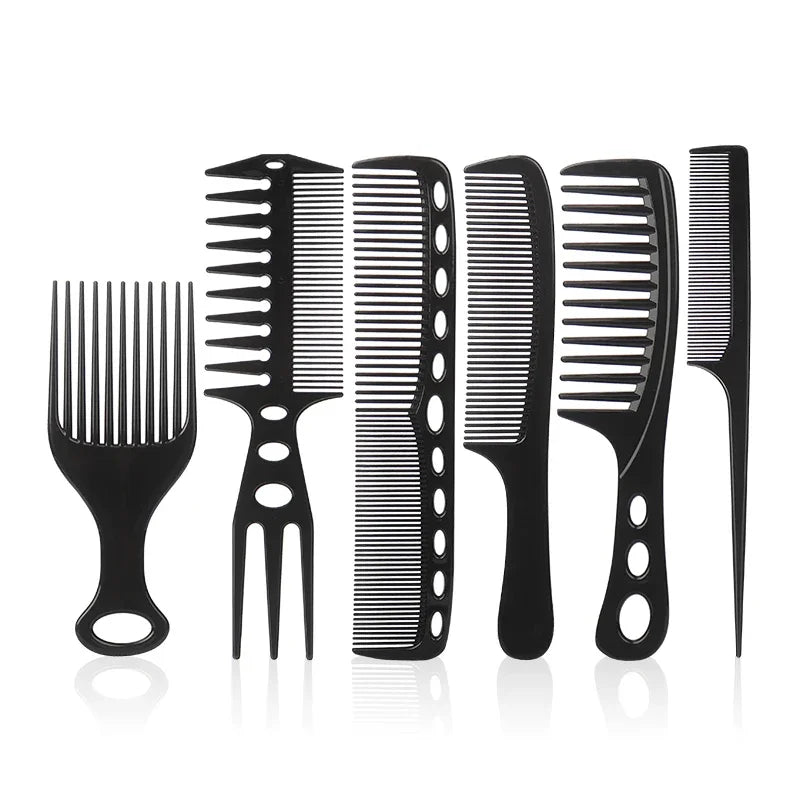Hair Cutting Comb Set – 6Pcs Professional Barber Salon Hair Styling Accessories - ZOOMNSTORE