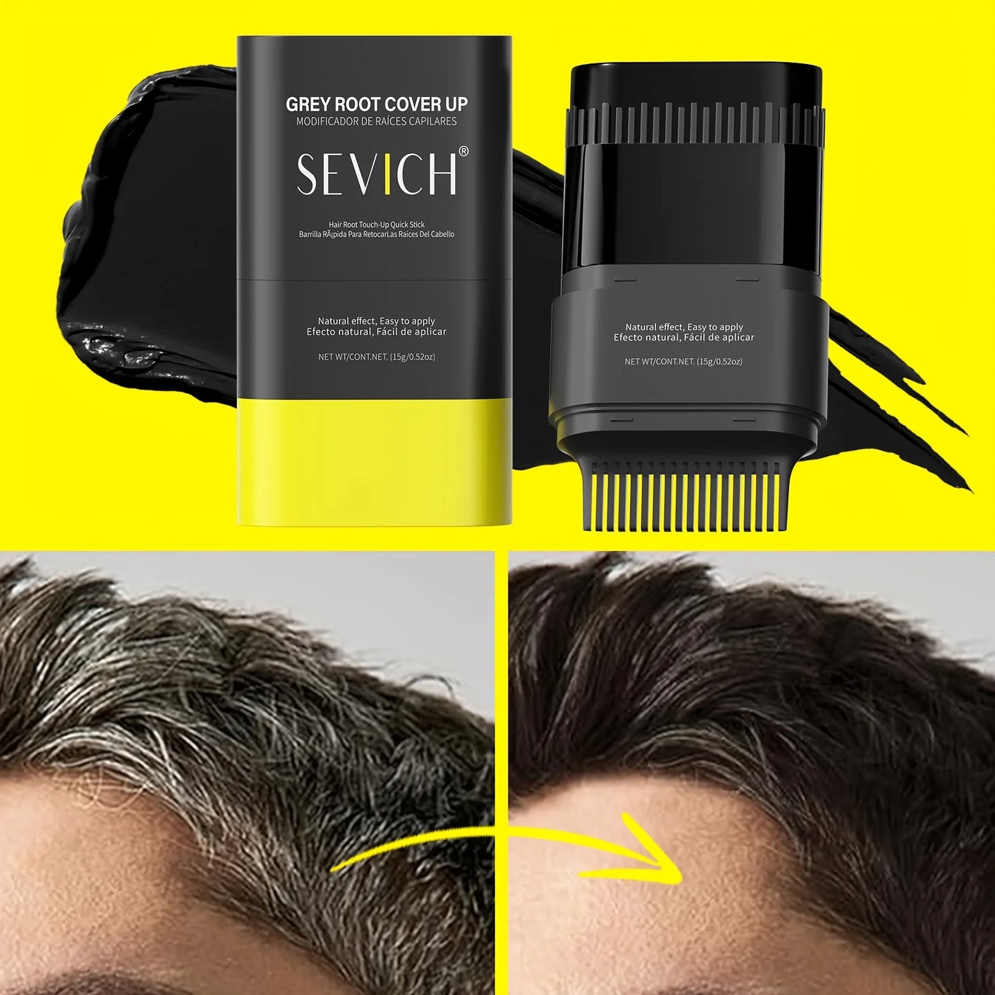 Portable Hair Dye Stick - Waterproof Hairline Root Concealer Instant Grey Coverage Pen 3 Colors - ZOOMNSTORE