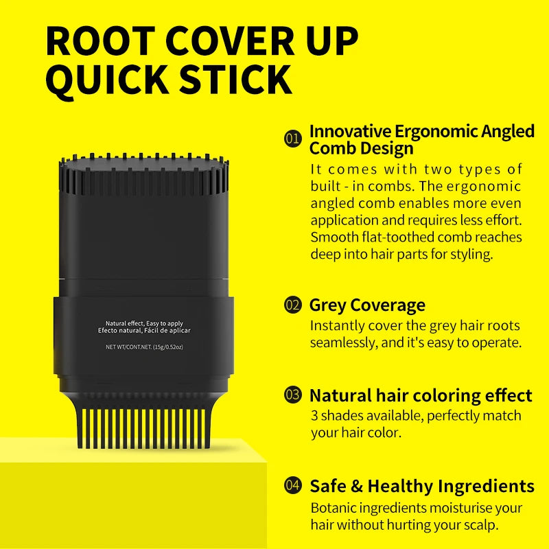 Portable Hair Dye Stick - Waterproof Hairline Root Concealer Instant Grey Coverage Pen 3 Colors - ZOOMNSTORE