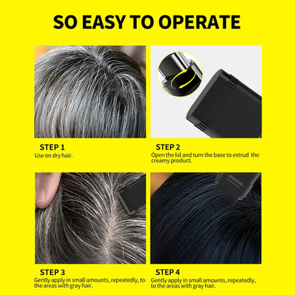 Portable Hair Dye Stick - Waterproof Hairline Root Concealer Instant Grey Coverage Pen 3 Colors - ZOOMNSTORE