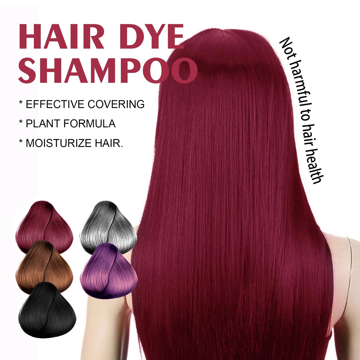 3-in-1 Hair Dye Shampoo - Nourishing Black Hair Color  Repair - ZOOMNSTORE