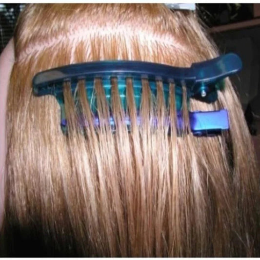 Hair Extension Clips - Blue Sectioning Separator Clips with Rubber Grip for Easy, Uniform Hair Sectioning - ZOOMNSTORE