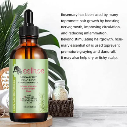 Rosemary Mint Hair Growth Oil - Nourishing Treatment for Dry Ends - ZOOMNSTORE