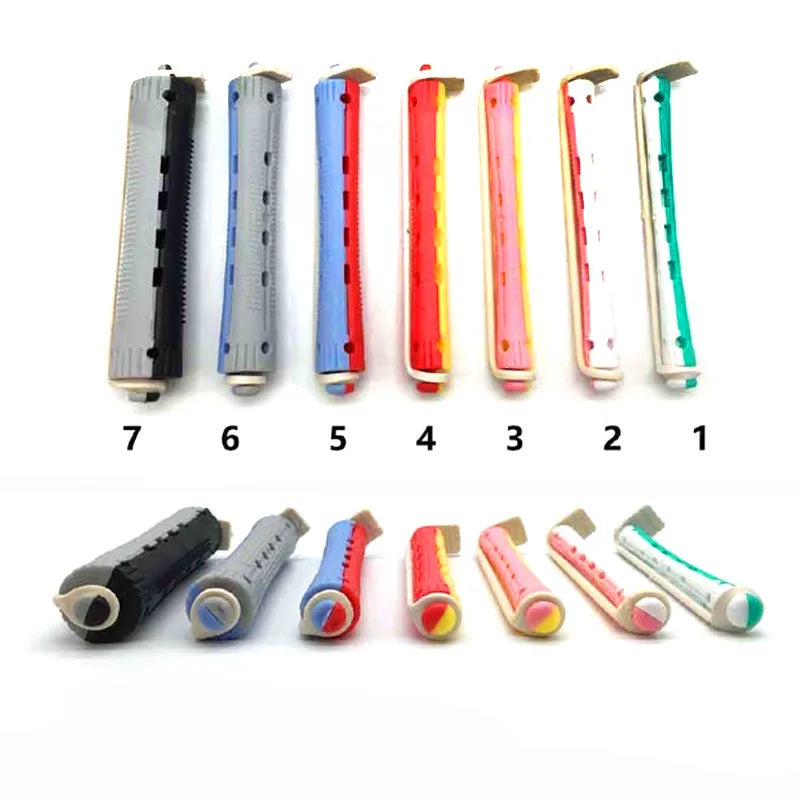 Hair Rollers Set – 12 Pcs Salon Rubber Band Cold Perm Rods Curling Hair Tools - ZOOMNSTORE