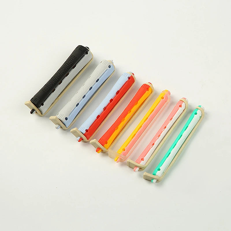 Hair Rollers Set – 12 Pcs Salon Rubber Band Cold Perm Rods Curling Hair Tools - ZOOMNSTORE
