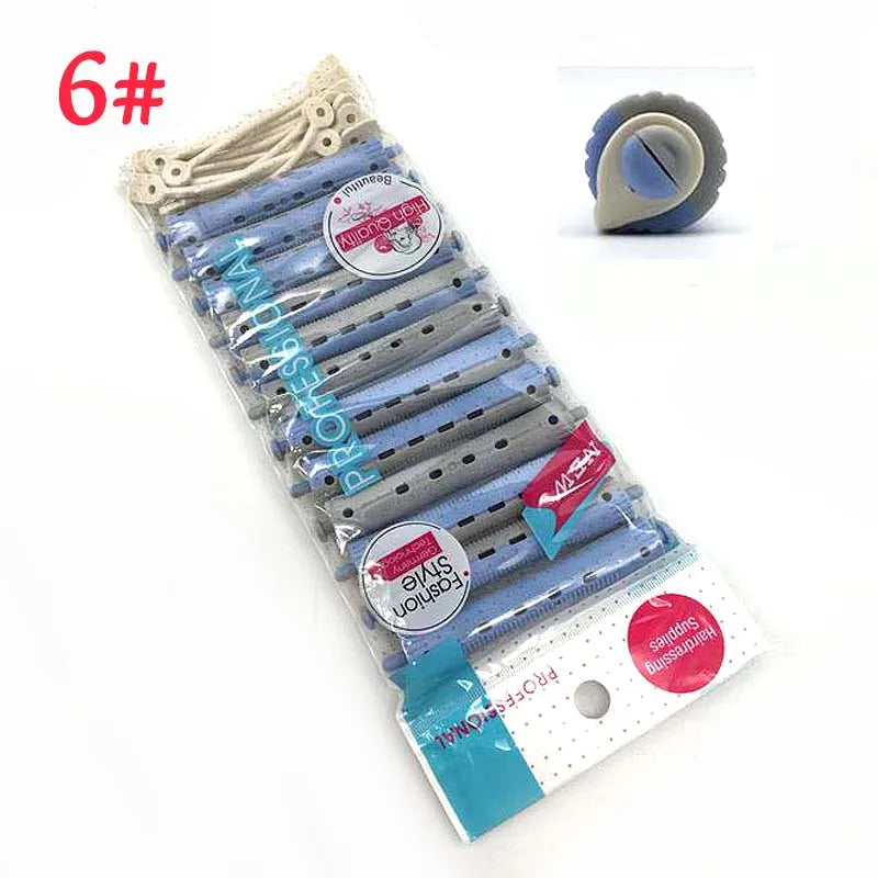 Hair Rollers Set – 12 Pcs Salon Rubber Band Cold Perm Rods Curling Hair Tools - ZOOMNSTORE