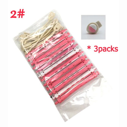 Hair Rollers Set – 12 Pcs Salon Rubber Band Cold Perm Rods Curling Hair Tools - ZOOMNSTORE
