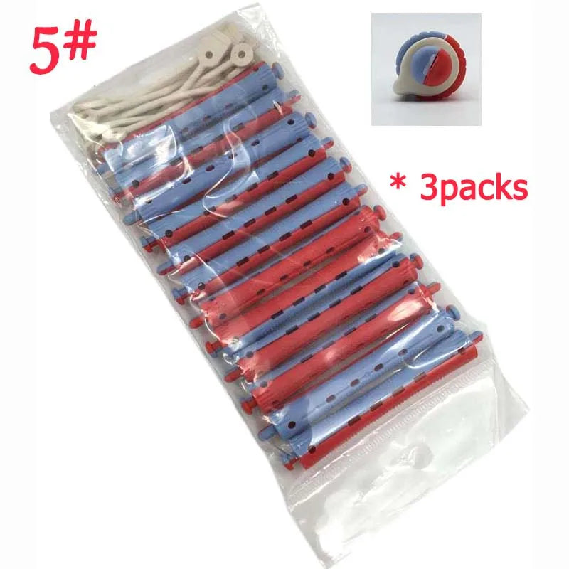 Hair Rollers Set – 12 Pcs Salon Rubber Band Cold Perm Rods Curling Hair Tools - ZOOMNSTORE