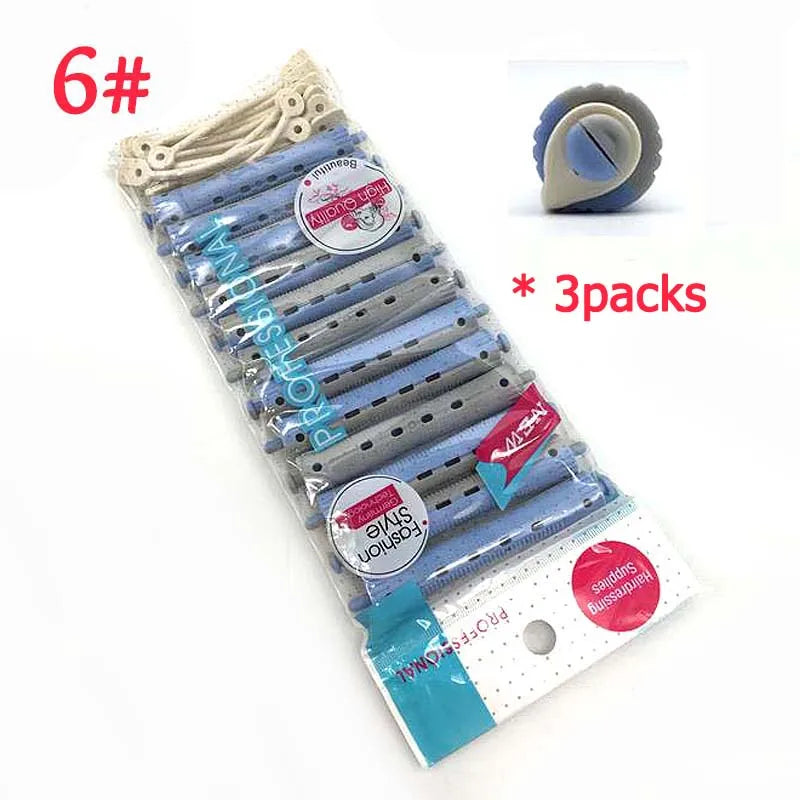 Hair Rollers Set – 12 Pcs Salon Rubber Band Cold Perm Rods Curling Hair Tools - ZOOMNSTORE