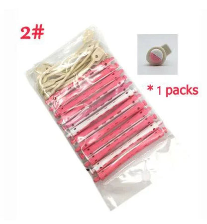 Hair Rollers Set – 12 Pcs Salon Rubber Band Cold Perm Rods Curling Hair Tools - ZOOMNSTORE