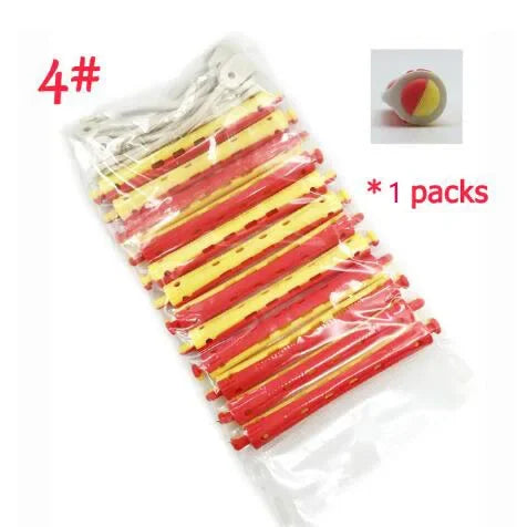 Hair Rollers Set – 12 Pcs Salon Rubber Band Cold Perm Rods Curling Hair Tools - ZOOMNSTORE