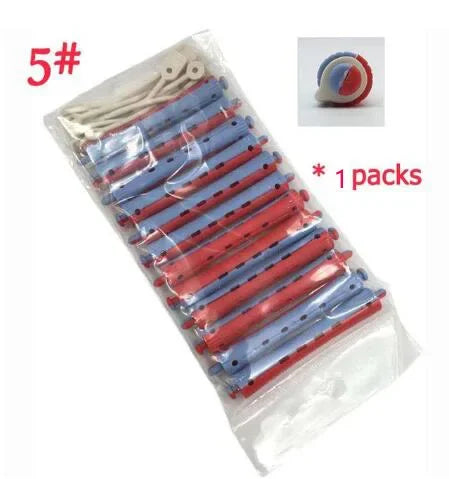 Hair Rollers Set – 12 Pcs Salon Rubber Band Cold Perm Rods Curling Hair Tools - ZOOMNSTORE