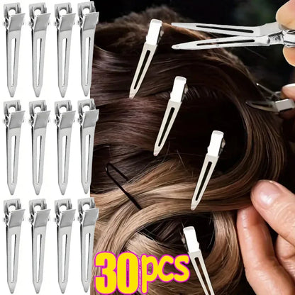 Hair Styling Clips - Ladies Hair Clip Set with Metal Sectioning Barrettes | Fashion Silver Hairdressing Accessories - ZOOMNSTORE