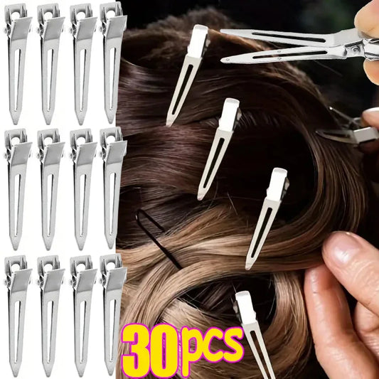 Hair Styling Clips - Ladies Hair Clip Set with Metal Sectioning Barrettes | Fashion Silver Hairdressing Accessories - ZOOMNSTORE