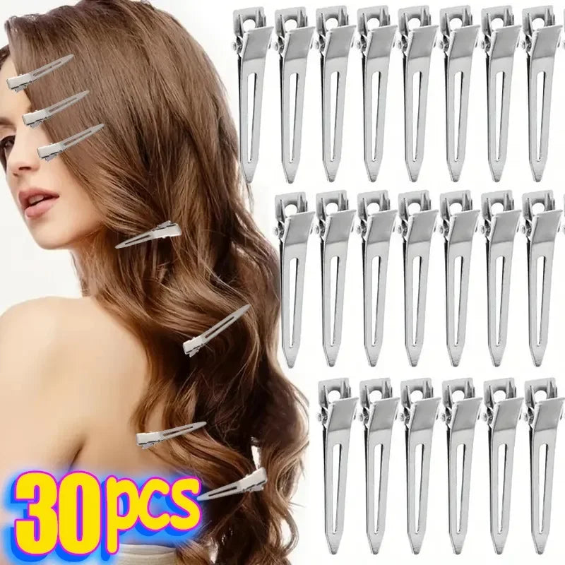 Hair Styling Clips - Ladies Hair Clip Set with Metal Sectioning Barrettes | Fashion Silver Hairdressing Accessories - ZOOMNSTORE