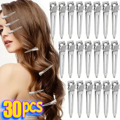 Hair Styling Clips - Ladies Hair Clip Set with Metal Sectioning Barrettes | Fashion Silver Hairdressing Accessories - ZOOMNSTORE