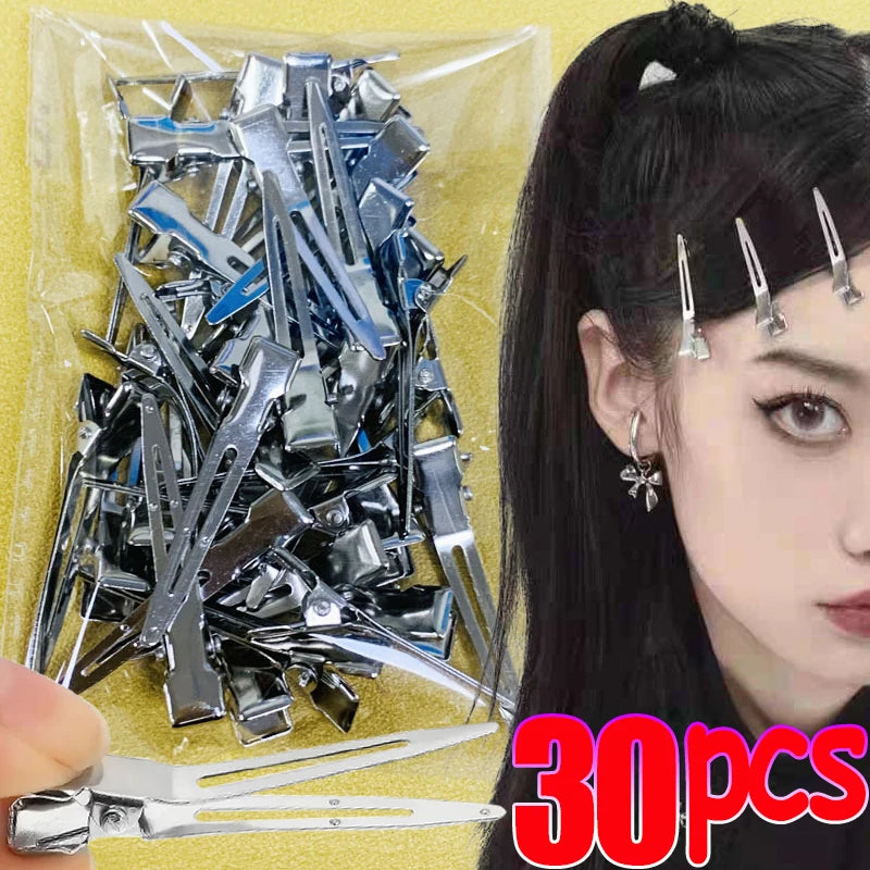 Hair Styling Clips - Ladies Hair Clip Set with Metal Sectioning Barrettes | Fashion Silver Hairdressing Accessories - ZOOMNSTORE